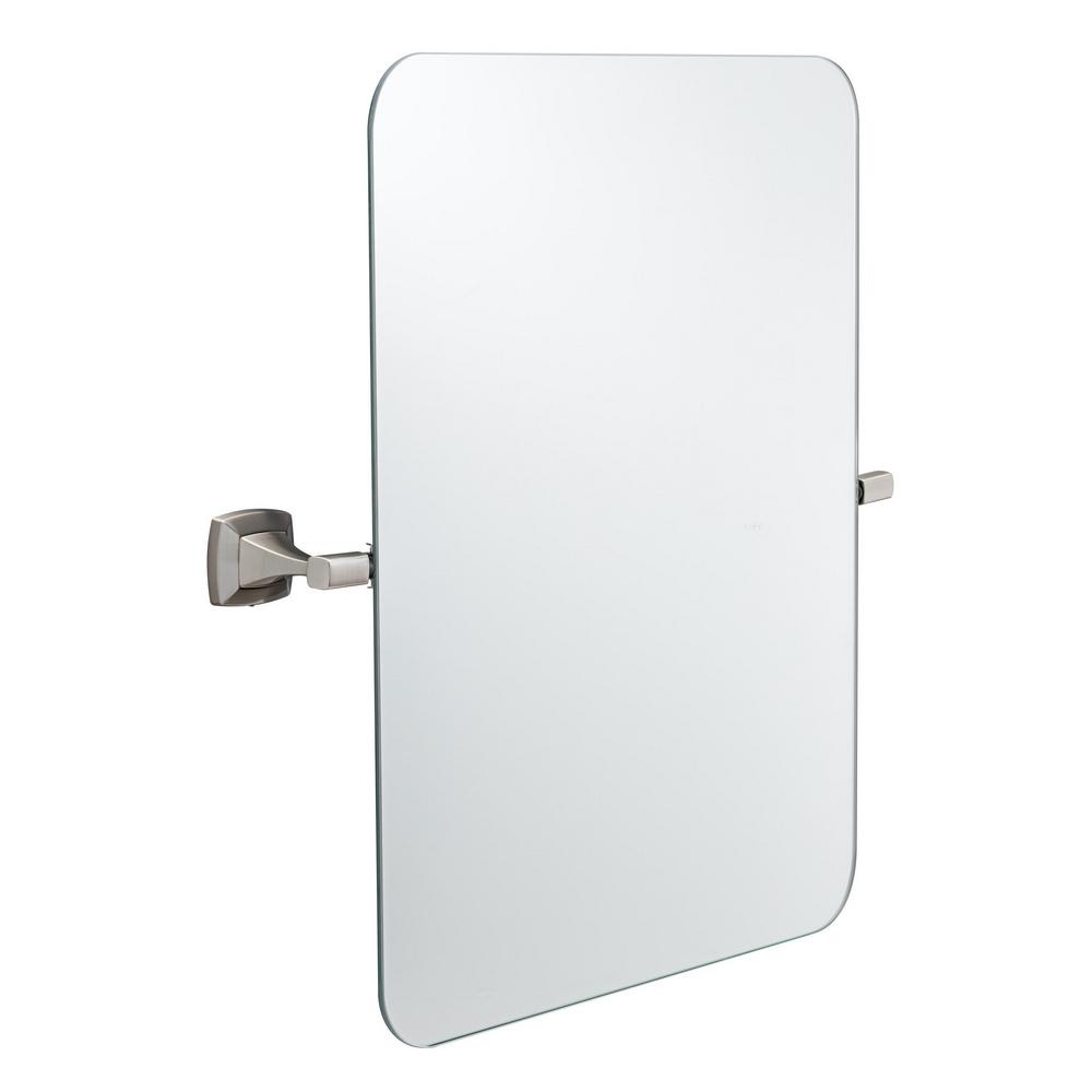 Delta Portwood 23 in. x 26 in. Single Tilt Mirror in SpotShield Brushed Nickel - Image 0