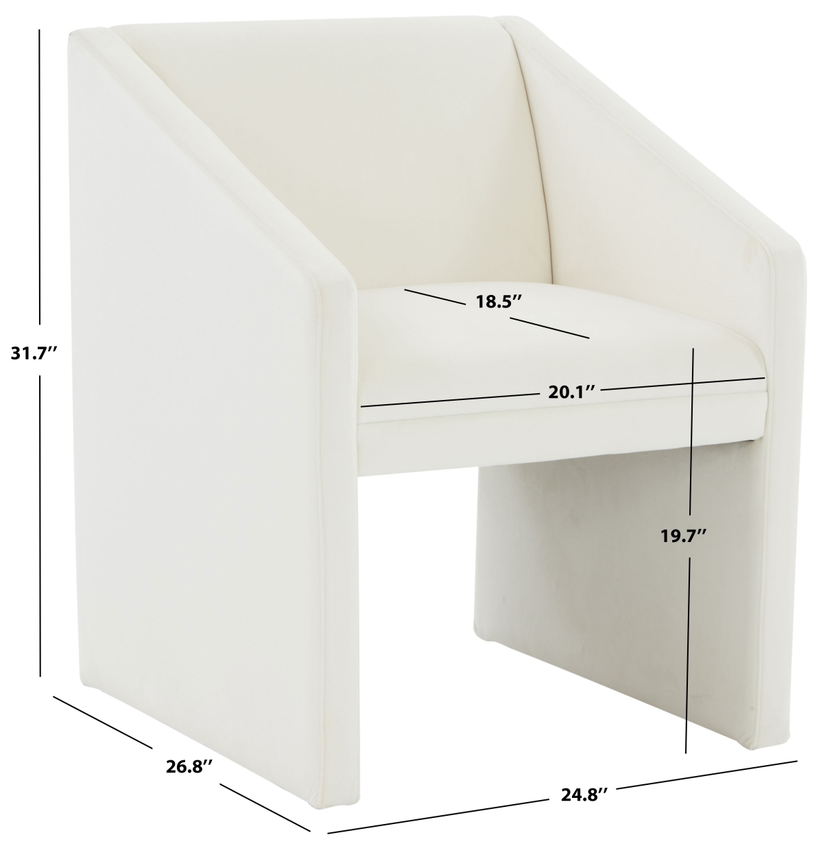 Liandra Upholstered Armchair - Ivory - Image 4