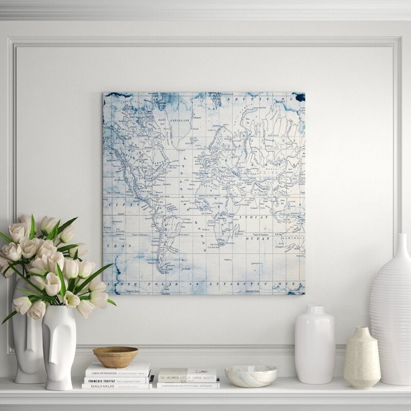Chelsea Art Studio 'Flat Earth' by Sofia Fox - Graphic Art Print Format: Outdoor, Size: 36" H x 36" W x 1.5" D - Image 0