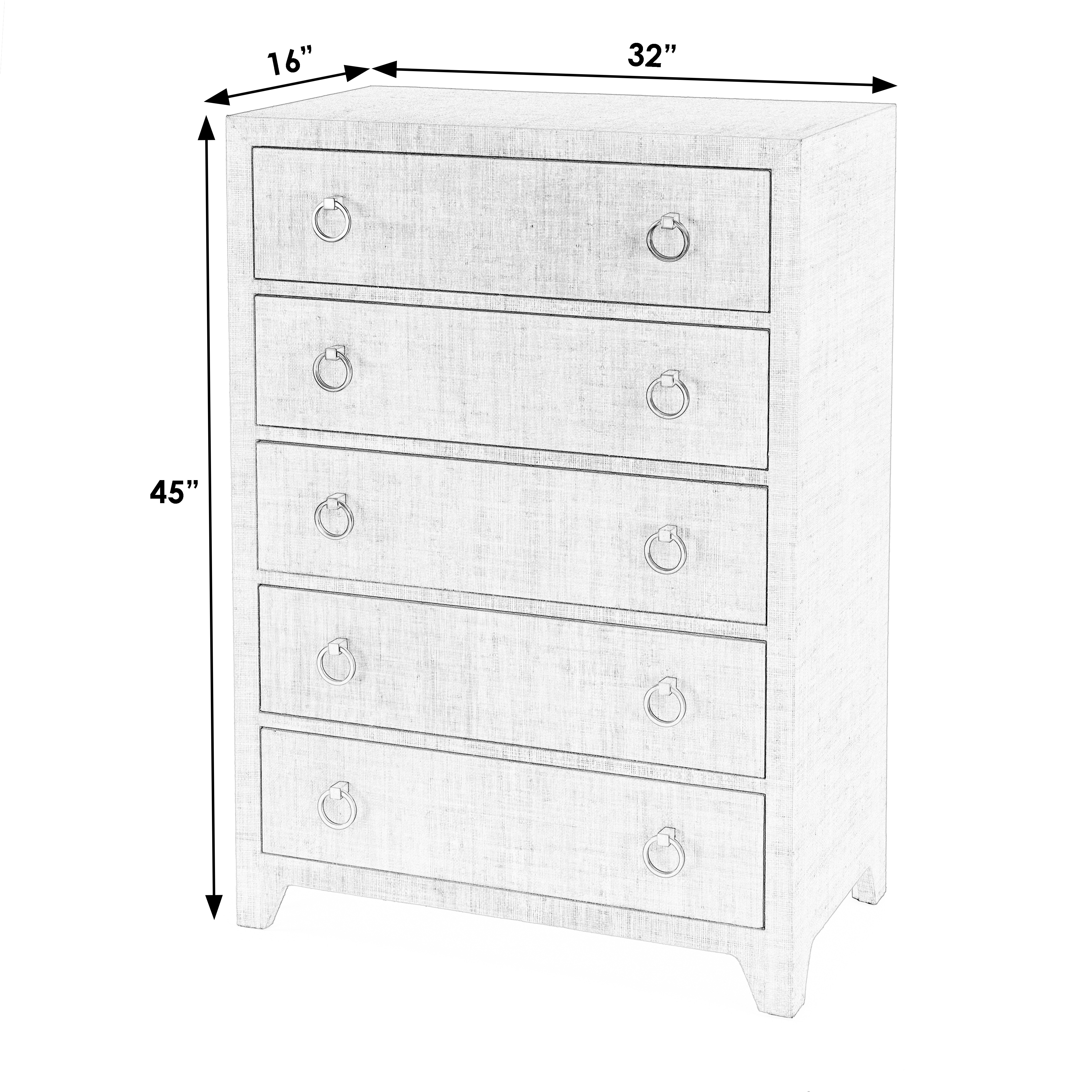 Bar Harbor Charcoal Raffia Dresser - Image 2