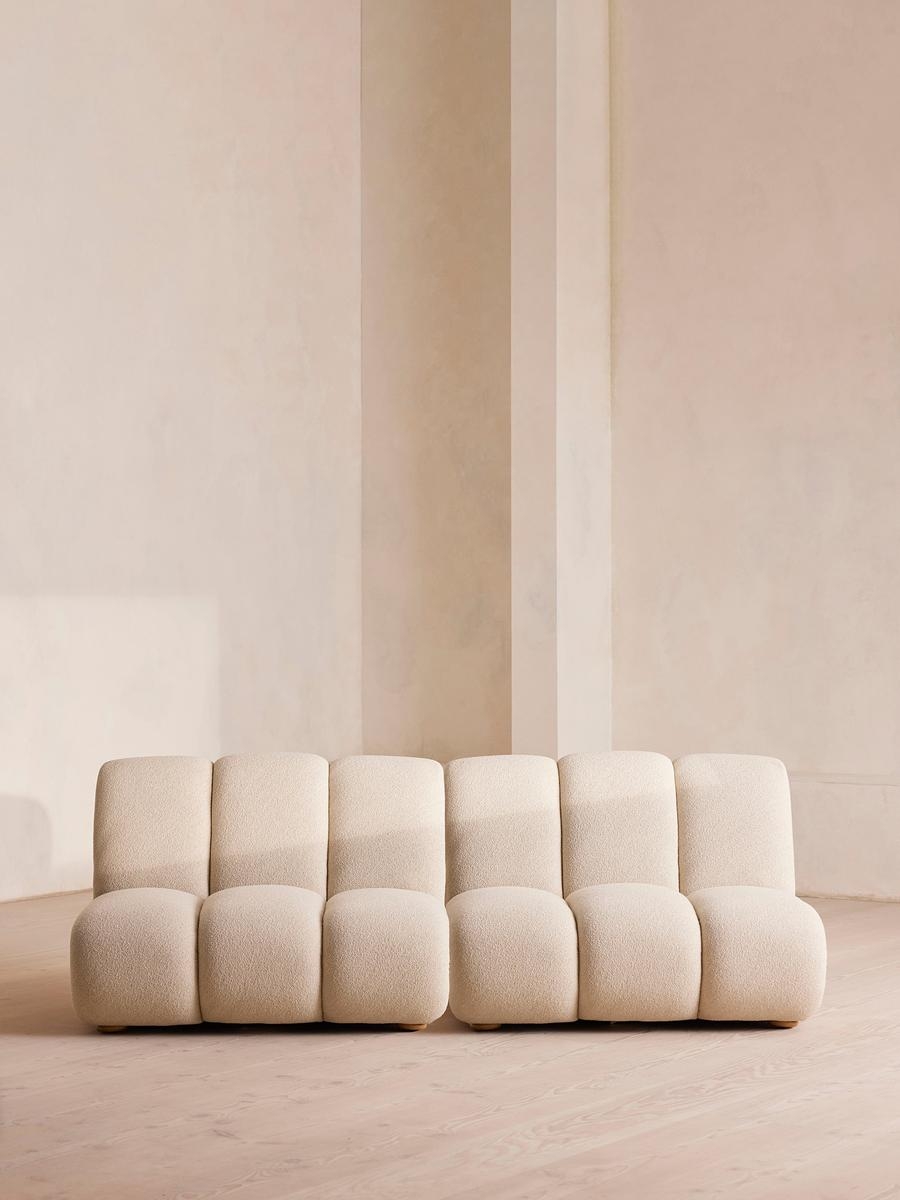 Noelle Sectional Sofa, Four Seater, Boucle, Natural, US - Image 0