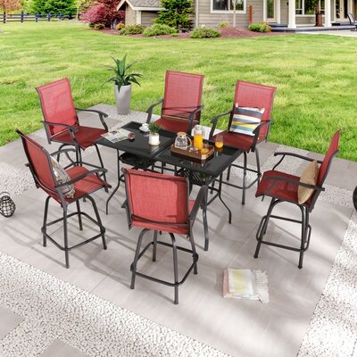 Square 6 - Person 27.6" Long Bar Height Dining Set - Image 0