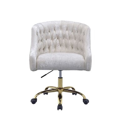 Alibay Office Chair In Vintage Cream Velvet & Gold - Image 0