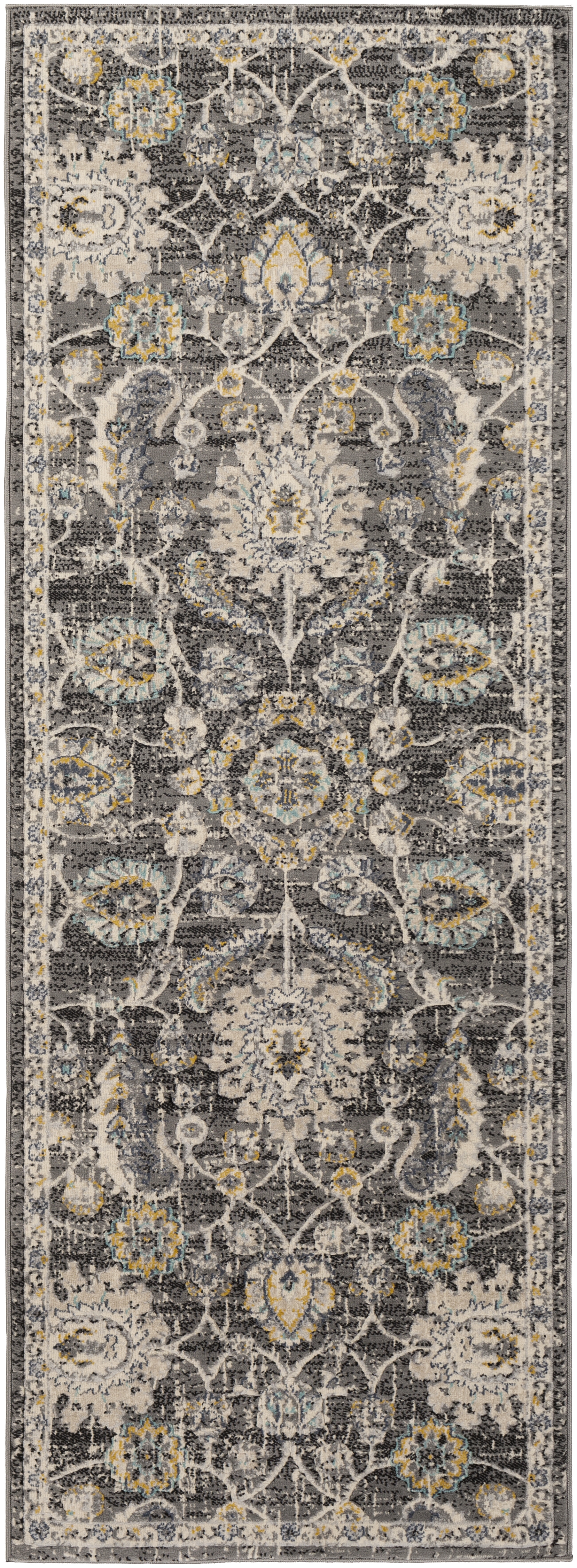 City Gray Indoor 2'7" x 7'3" Machine Woven Rug - Image 0