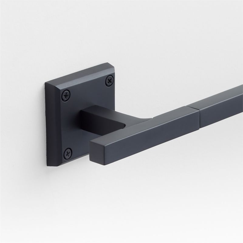 Square Edge Matte Black Bath Towel Bar 24" - Image 1