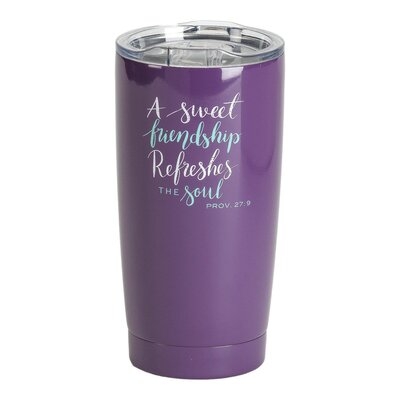 Tumbler A Sweet Friendship Stainless Steel  Purple   20 Oz - Image 0
