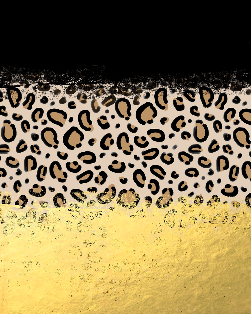 Wilder - Black Gold Foil Cheetah Print Animal Pattern Spots Dots Bold Modern Design Sparkle Glitter Art Print by Charlottewinter - X-Small - Image 1