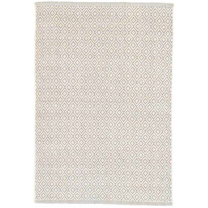Dash and Albert Rugs Lattice Geometric Handwoven Cotton Beige/Gray Area Rug - Image 0
