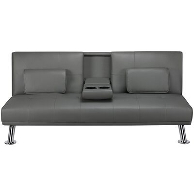 Modern Faux Leather Futon Sofa Bed Home Recliner Couch - Image 0