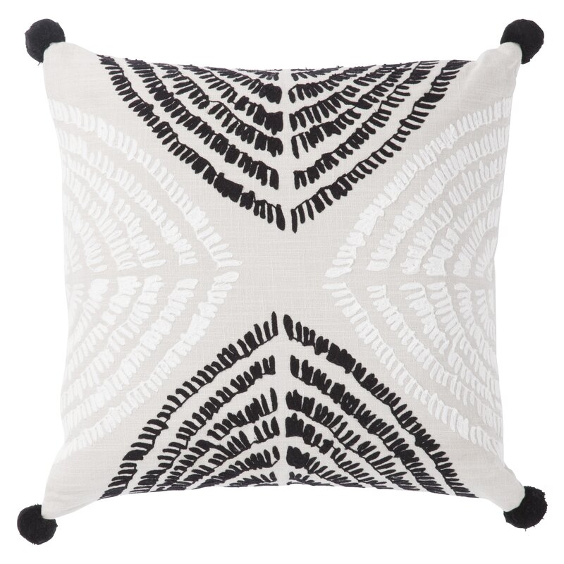 Cosmic By Nikki Chu Living Angelika Textured Linen Throw Pillow Color: Black/Silver, Fill: Polyester / Polyfill - Image 0