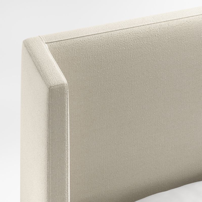 Arden 52" Ivory Upholstered Queen Headboard with Storage Bed Base - Image 1