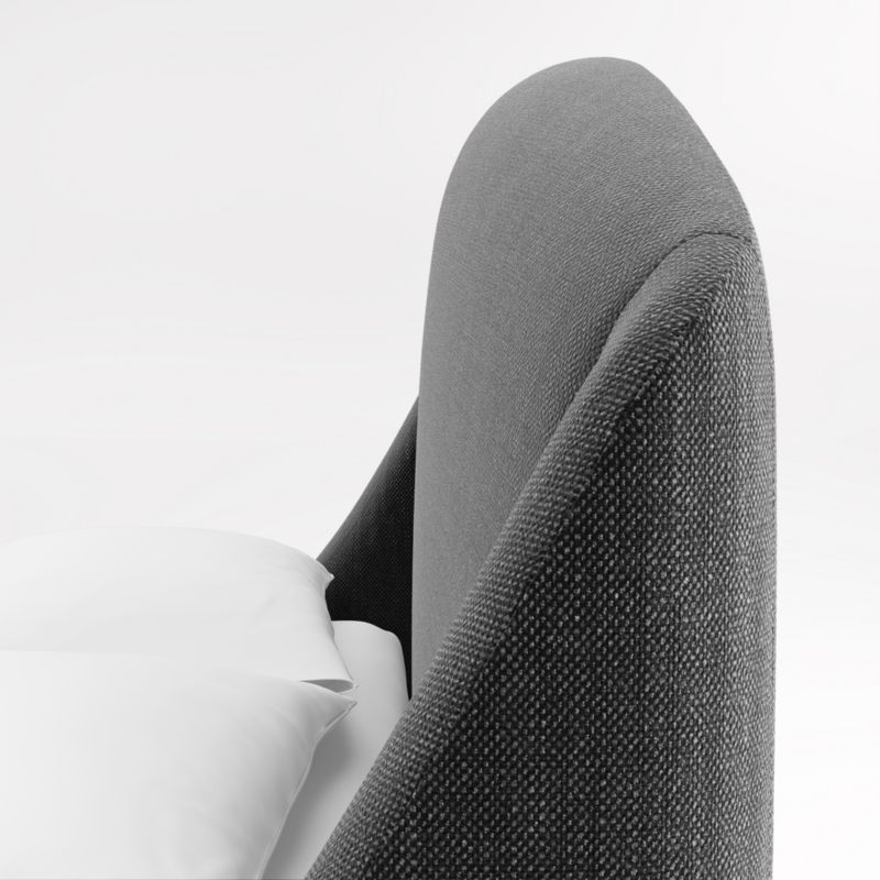 Lafayette Charcoal Grey Upholstered Twin Bed - Image 2