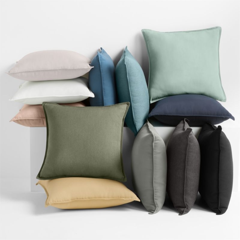 Sunbrella ® Canvas 20"x20" Fern Green Outdoor Throw Pillow - Image 4