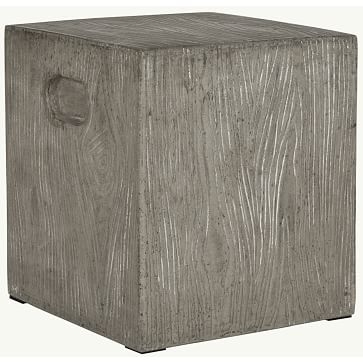 Cube Concrete 14.9" Outdoor Side Table, Dark Grey - Image 0
