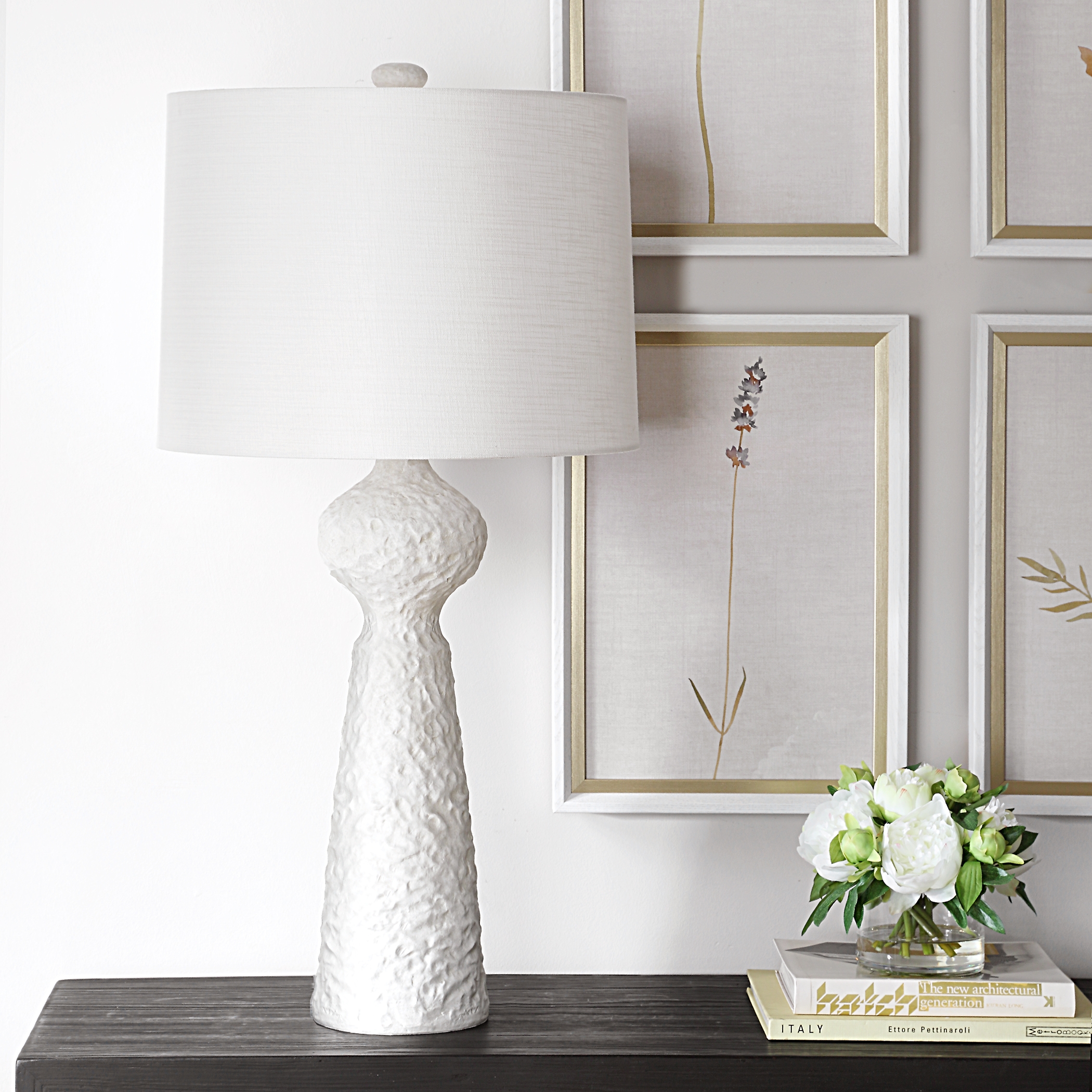 Sonata Textured White Table Lamp - Image 2