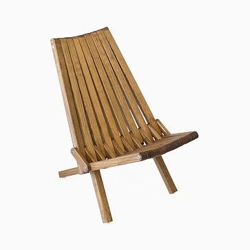 Solid Pine Folding Chair, Light Brown - Image 1