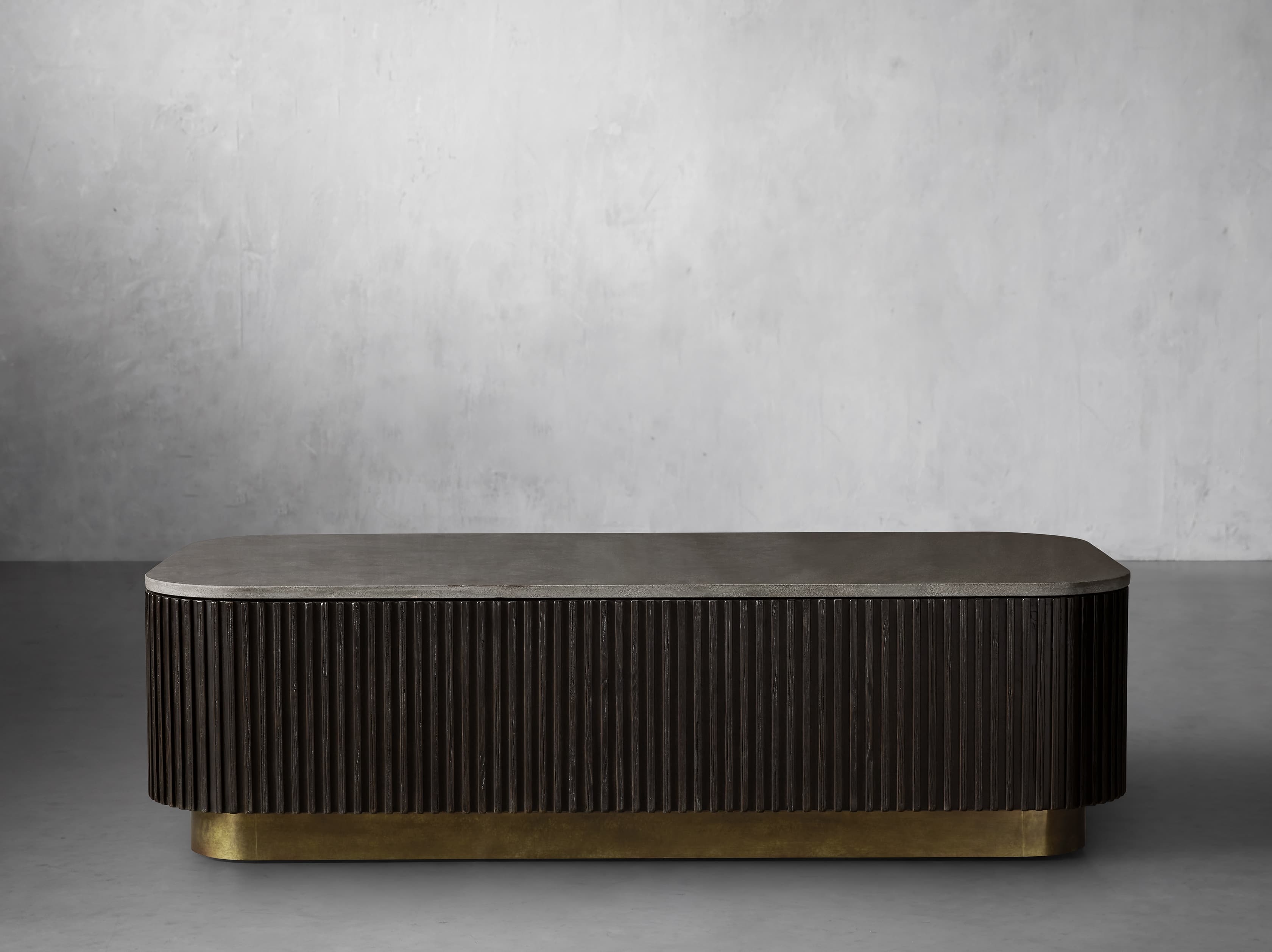 Finnley Coffee Table in Stone 54" Black  Ebony/Bluestone - Image 0