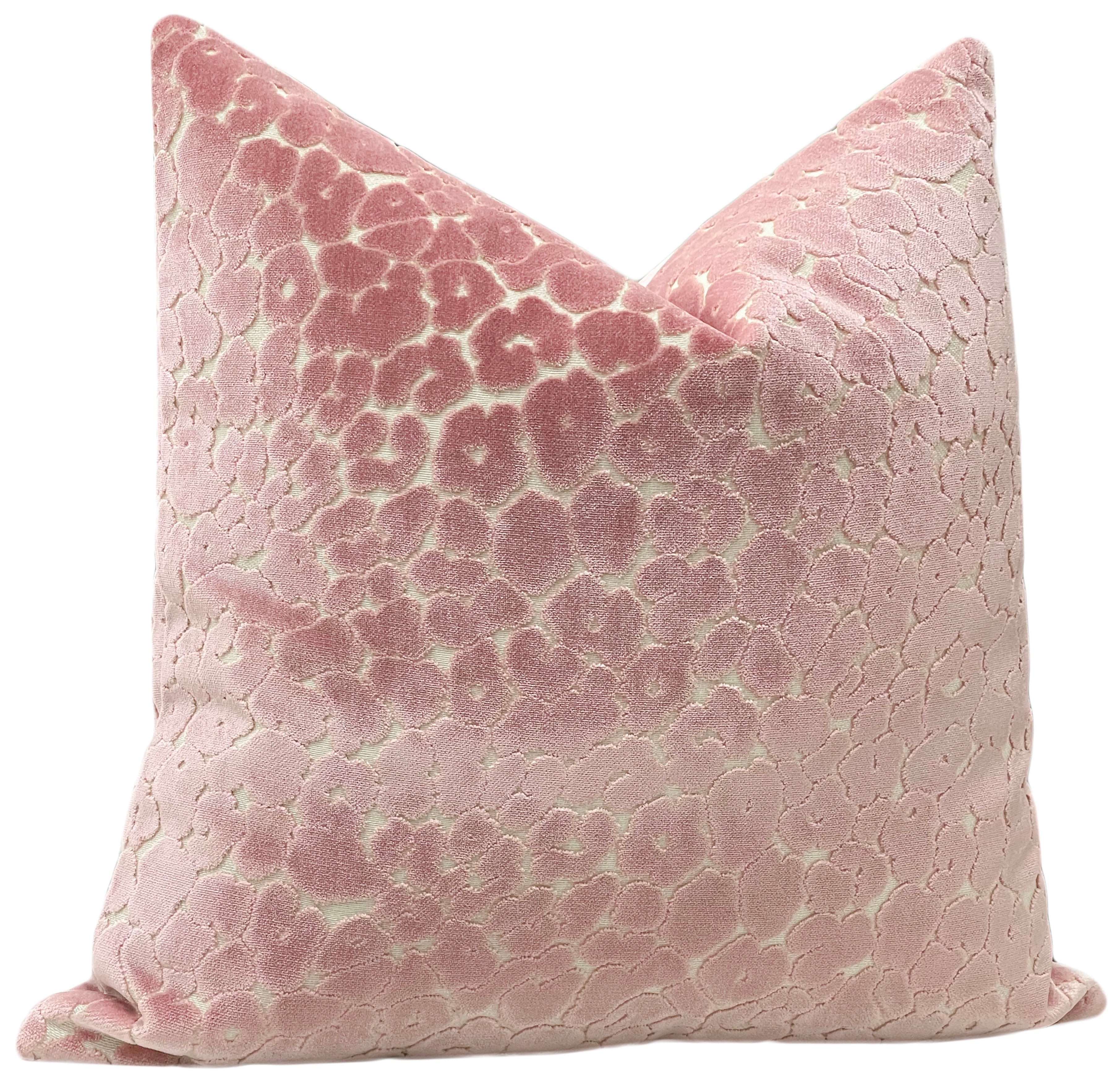 LEOPARD CUT VELVET // PINK PEONY - 20" X 20" - Image 1