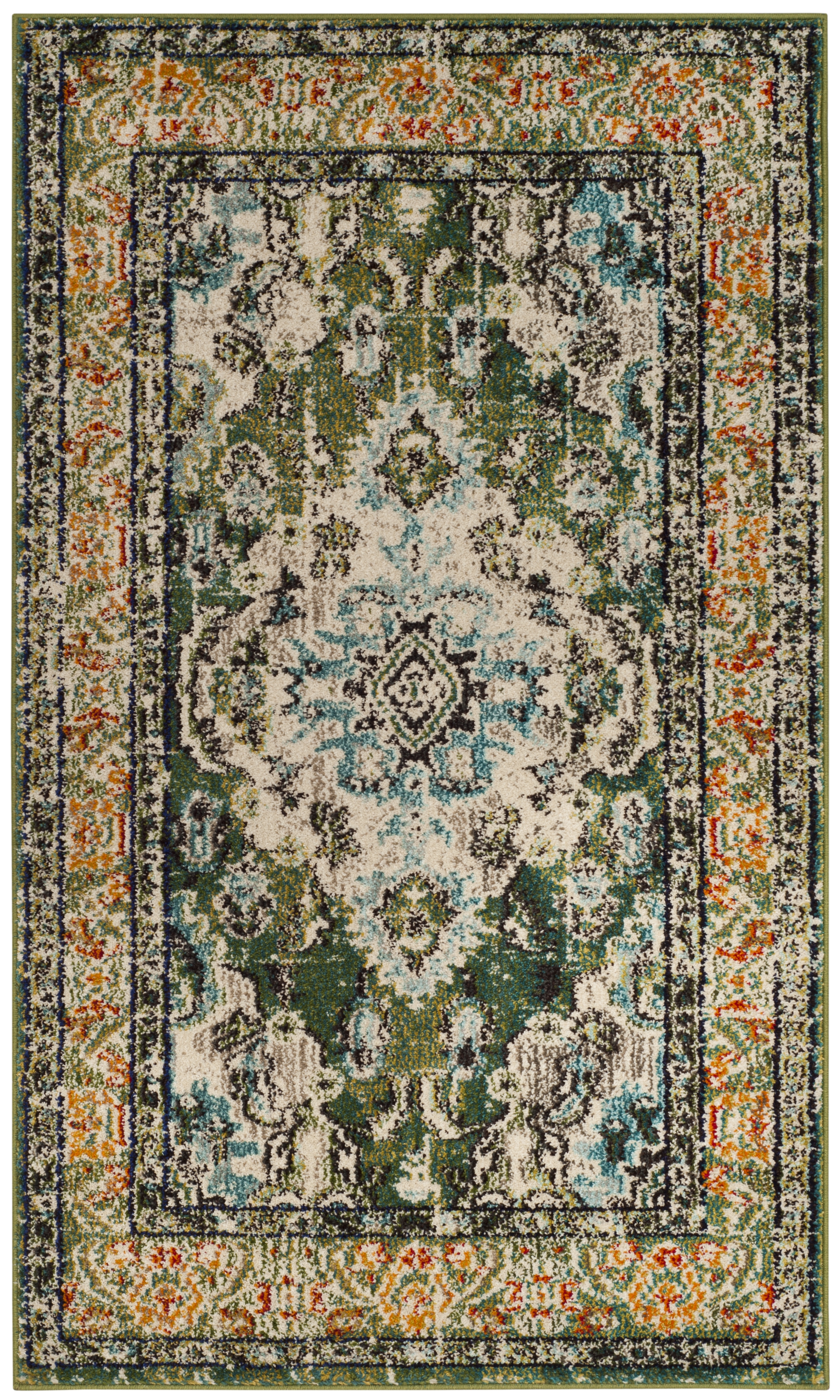 Arlo Home Woven Area Rug, MNC243F, Forest Green/Light Blue,  3' X 5' - Image 0