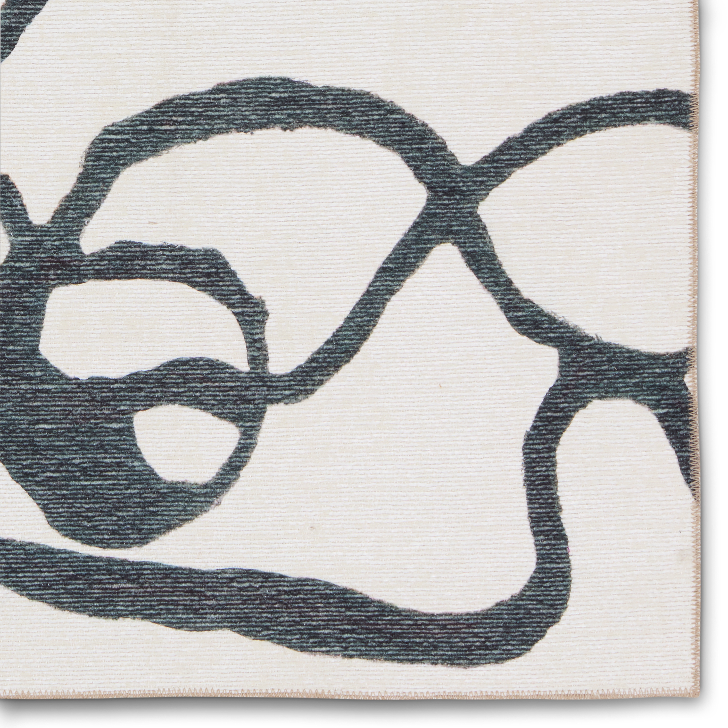 Cosme Powerloomed Indoor Abstract White/ Gray Area Rug (18"X18") - Image 3