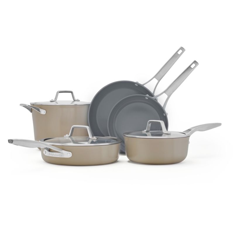 Calphalon ® Ceramic Non-Stick Taupe 8-Piece Cookware Set - Image 1