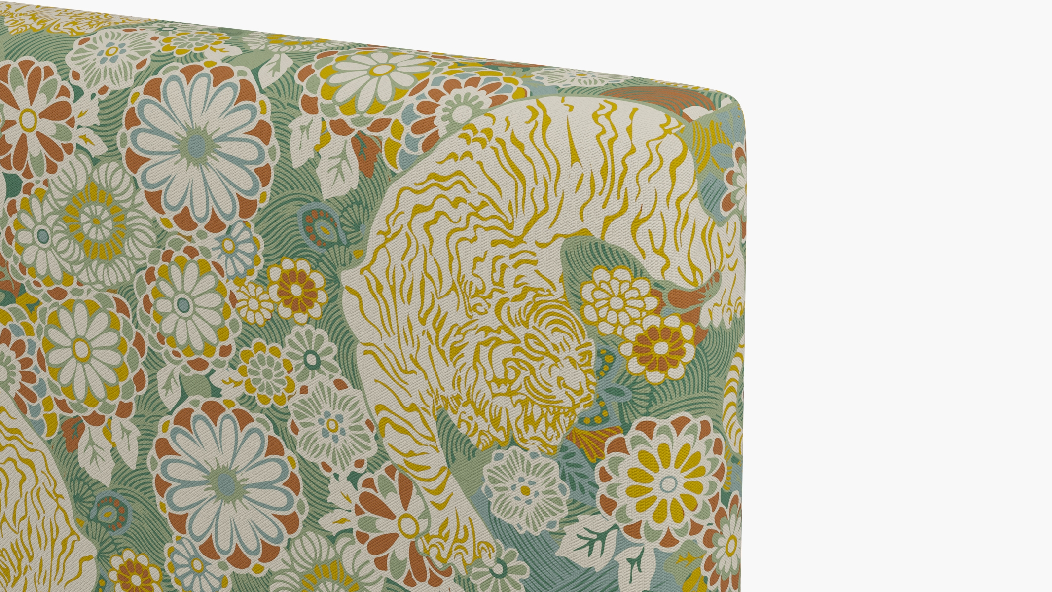 Square Back Headboard, Pistachio Siberian Tiger, Full - Image 2