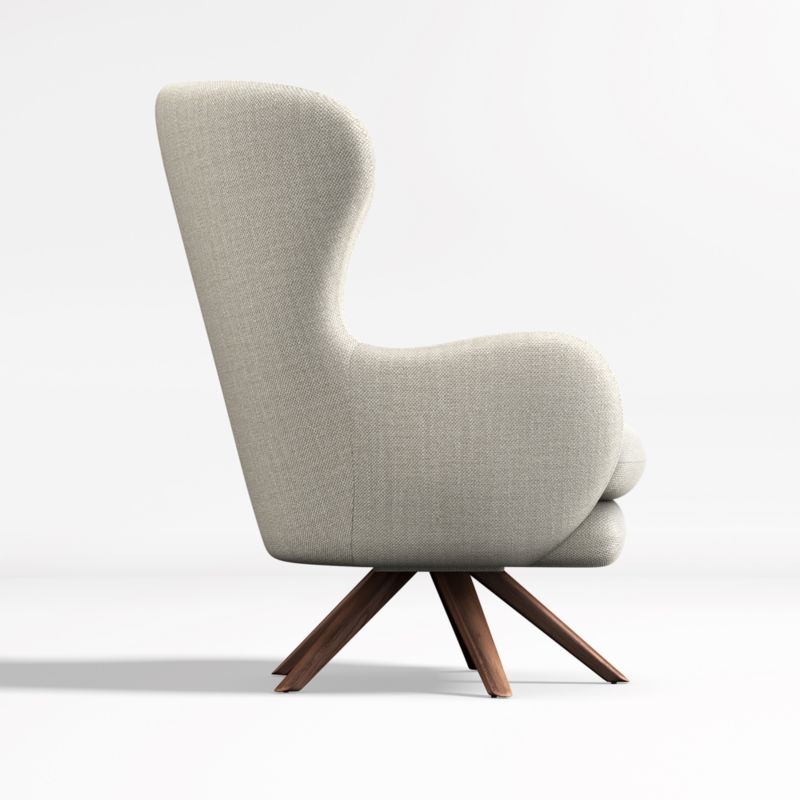 Powell White Fabric Wingback Swivel Accent Chair - Image 2