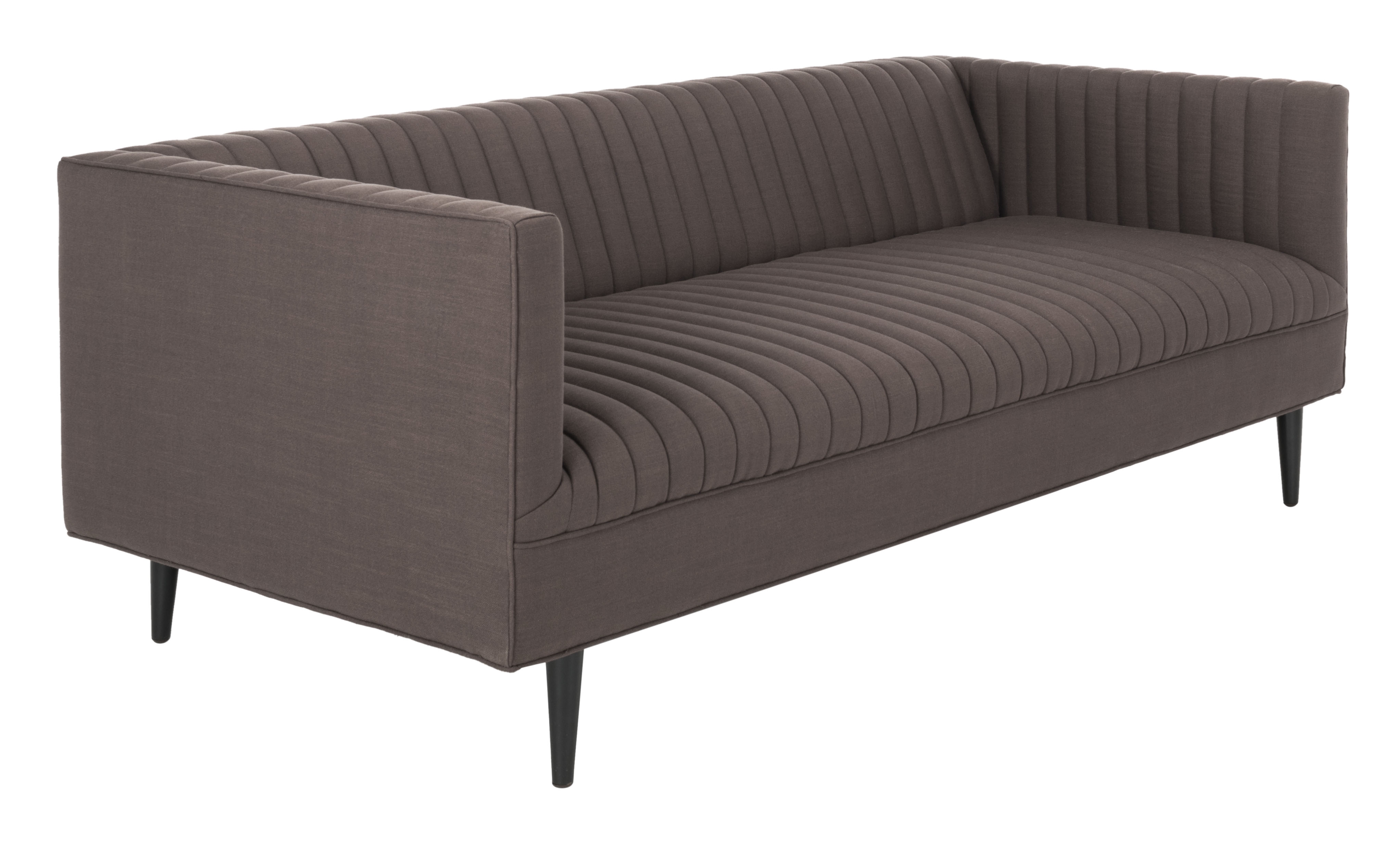 Carmina Channeled Linen Sofa - Brown - Arlo Home - Image 2