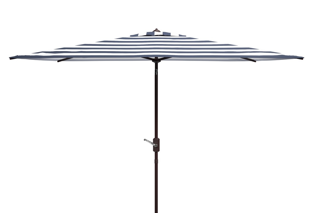Iris 6.5 x 10 Rectangle Umbrella - Navy/White - Safavieh - Image 0