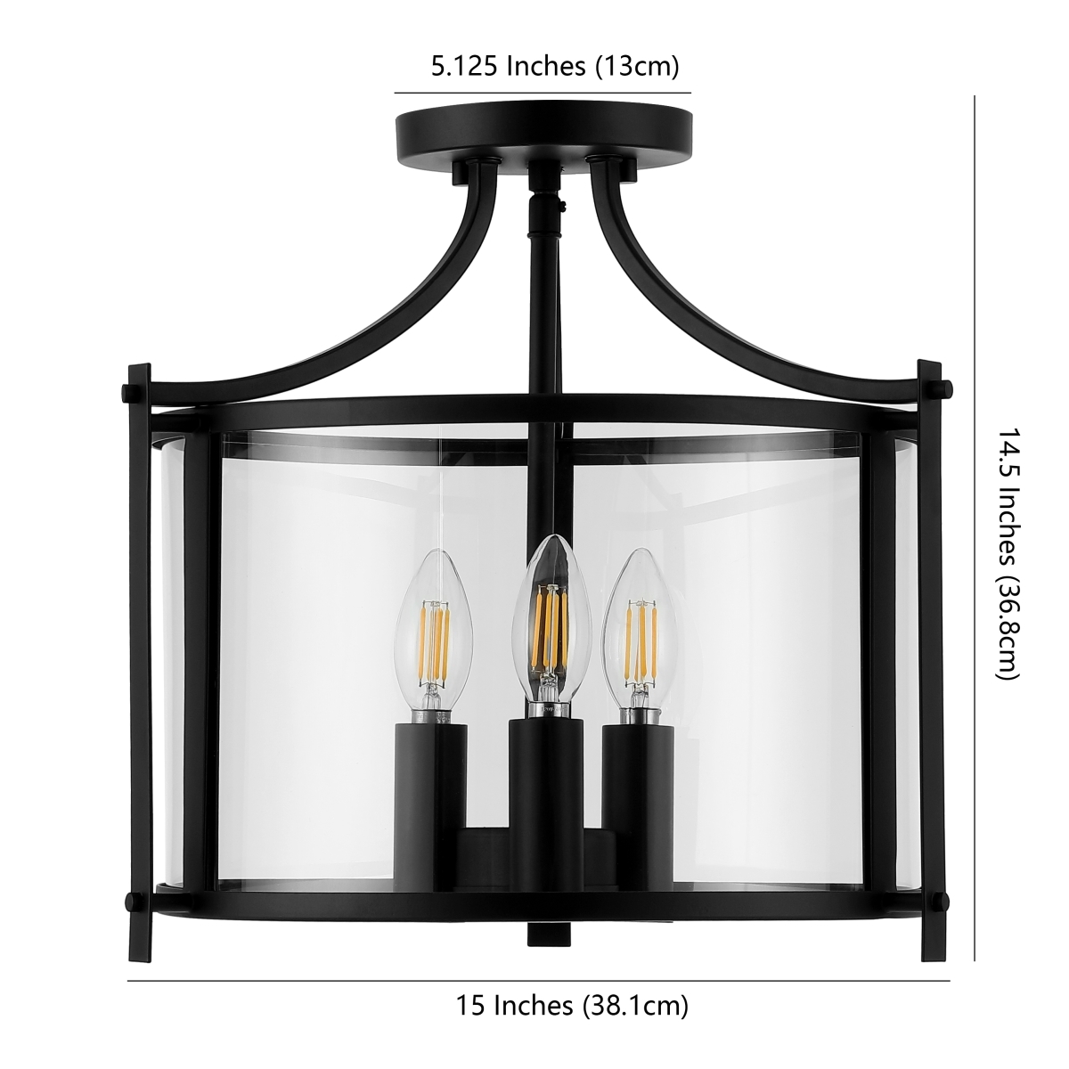 Grenten 3Lt 15" Pendant - Bronze/Clear - Image 0