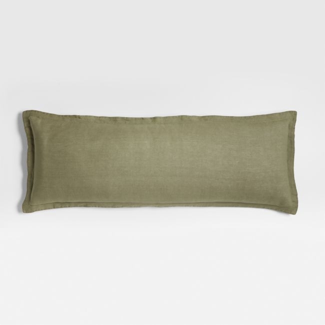 Hemp 54"x20" Garden Green Throw Pillow Cover - Image 0