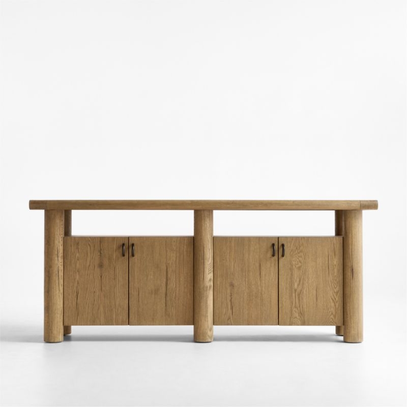 Breckenridge 78" Weathered Rustic Oak Wood Credenza - Image 6
