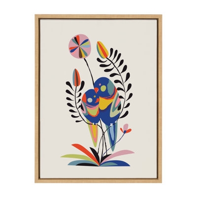 Rainbow Lorikeet by Rachel Lee - Floater Frame Graphic Art Print on Canvas - Image 0