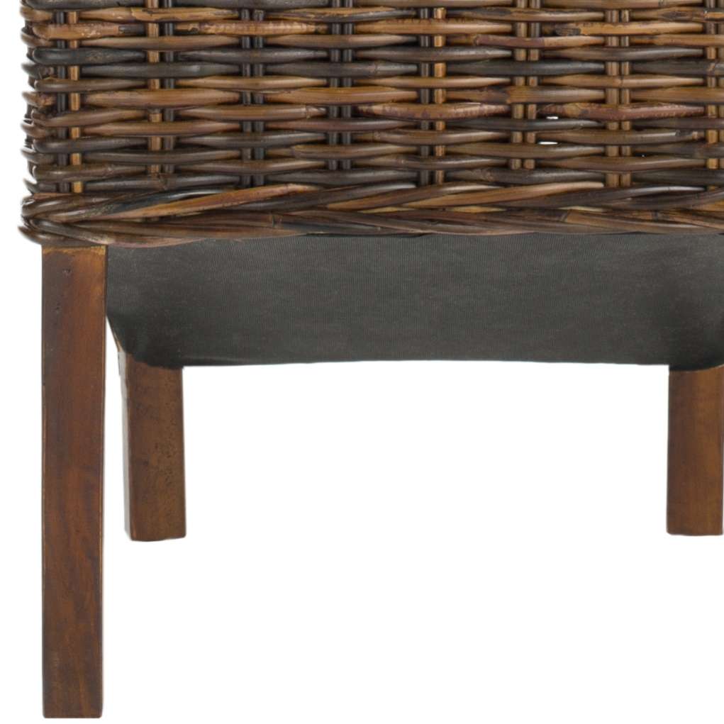 Ridge 18''H Rattan Side Chair - Dark Brown - Safavieh - Image 4