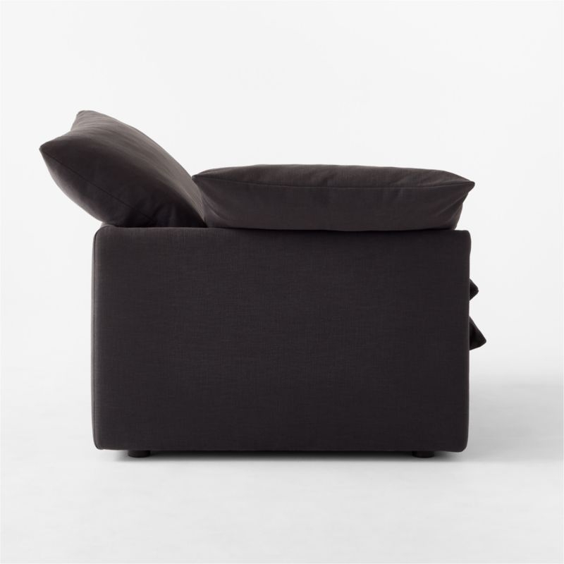 Mattea Charcoal Black Performance Linen Left-Arm Chair - Image 3
