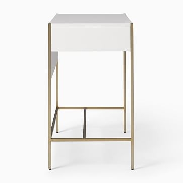 We Zane Collection White And Brass Mini Storage Desk - Image 3