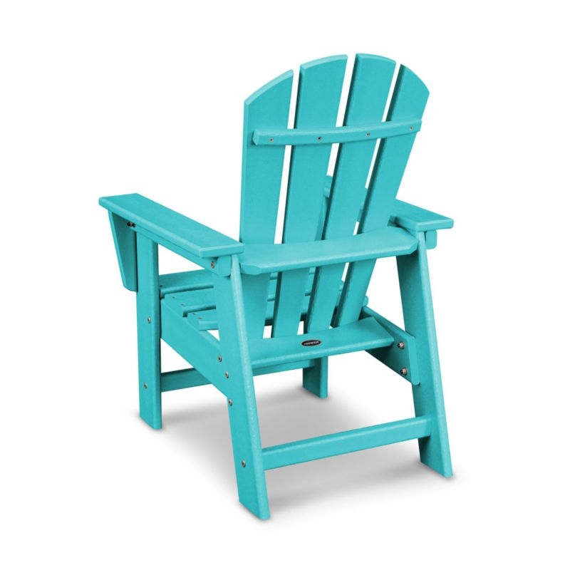 Aruba Blue Outdoor Kids Adirondack Chair by POLYWOOD ® - Image 2