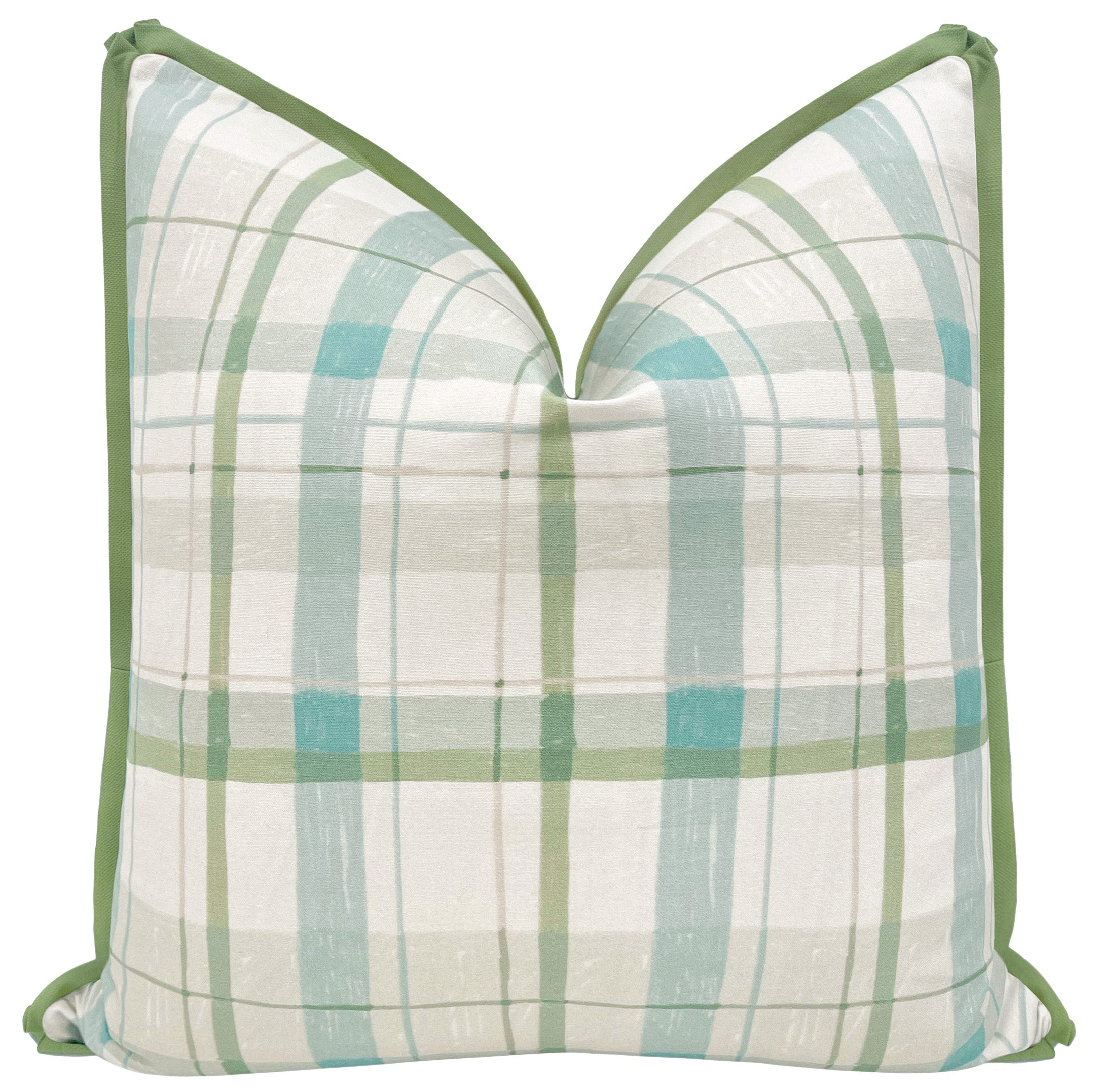 PLAID // NEUTRAL | TEIL TEXTILES - 20” X 26” STANDARD SHAM / BUTTERFLY FLANGE / Clover - Image 0