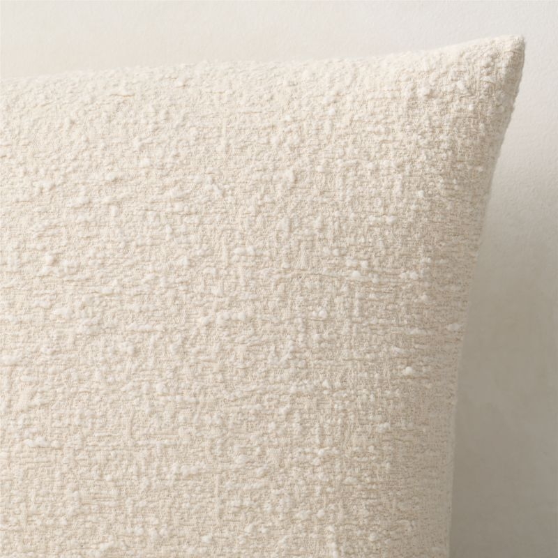Ivory Boucle Throw Pillow with Feather-Down Insert 20"x20" - Image 2