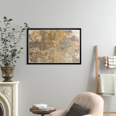 'London 1883 Map' Picture Frame Graphic Art - Image 0