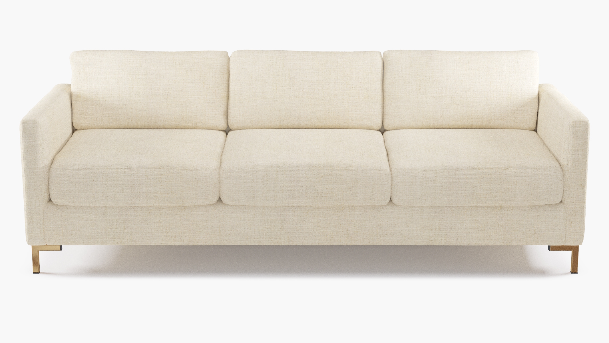 Modern Sofa, Talc Everyday Linen, Brass - Image 0