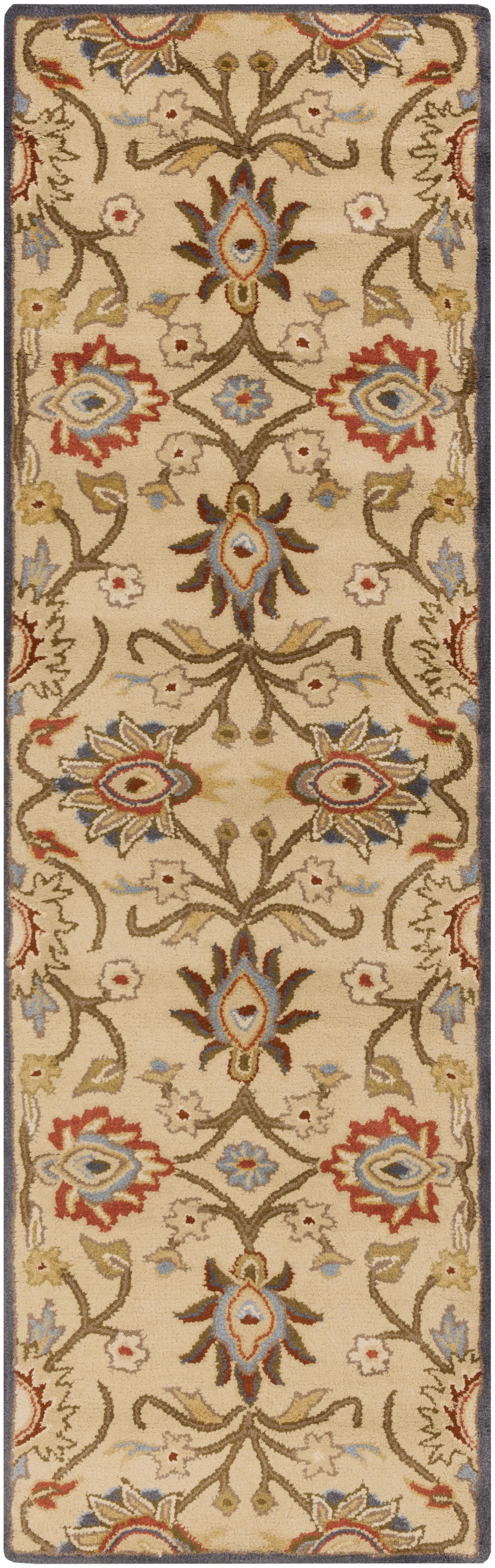 Caesar Beige Indoor 2'6" x 8' Handmade Rug - Image 0