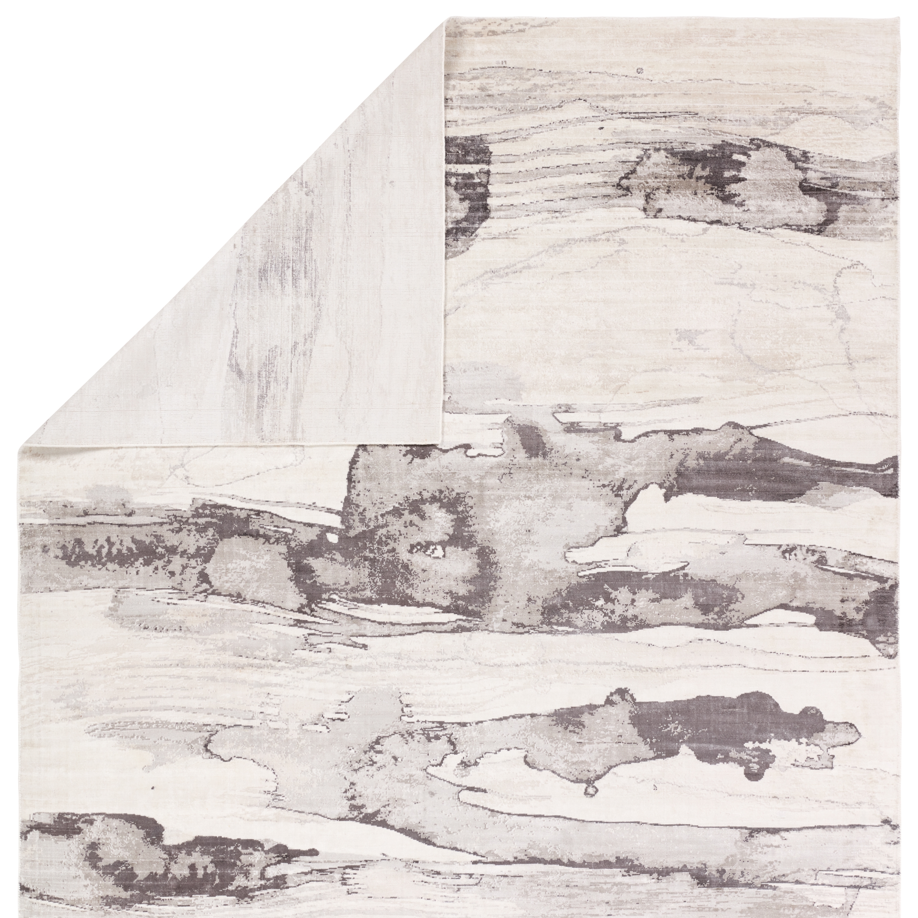 Contour SNA01 Handmade Abstract Gray and Ivory Area Rug (8'x10') - Image 2