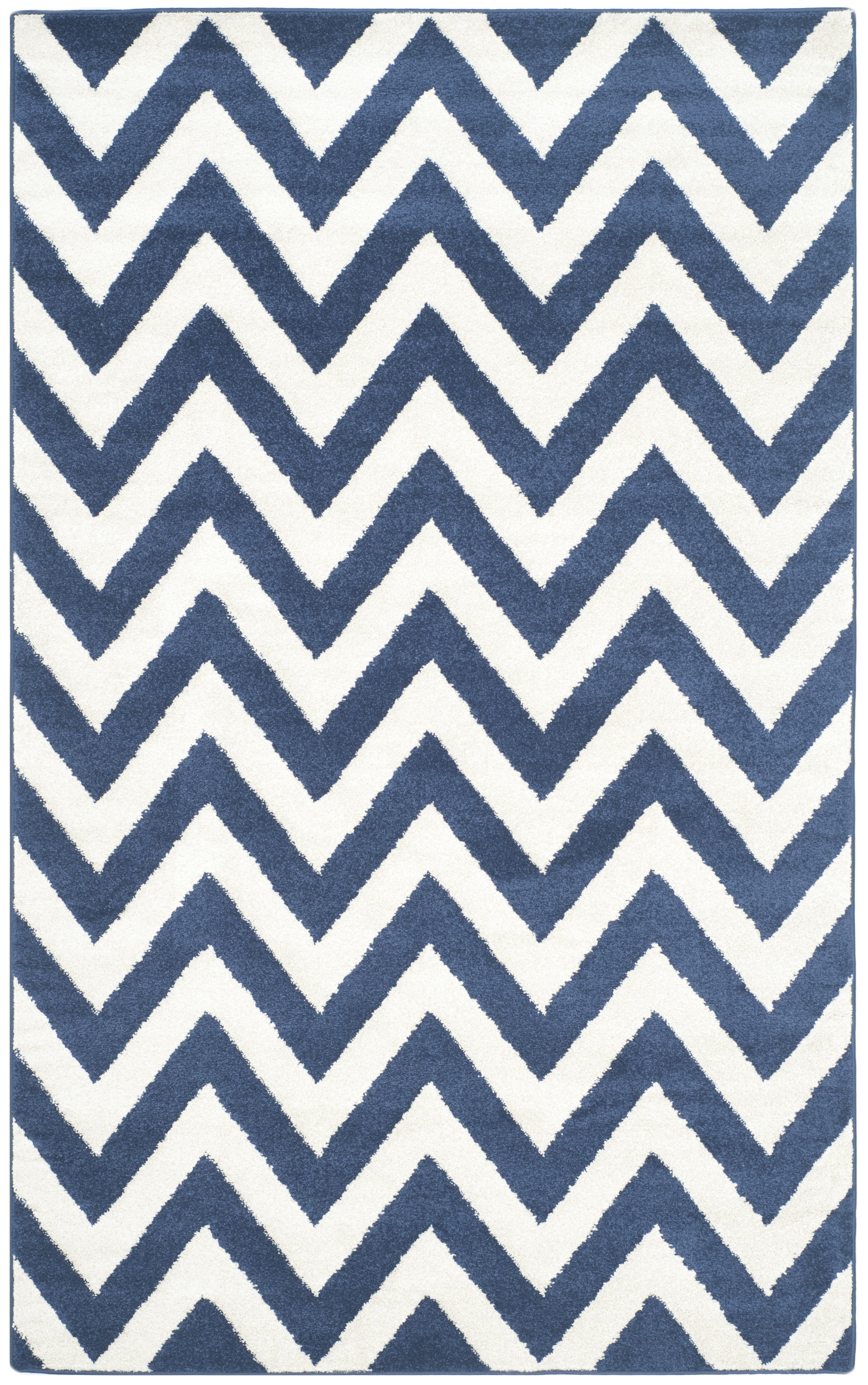 Arlo Home Indoor/Outdoor Woven Area Rug, AMT419P, Navy/Beige,  6' X 9' - Image 0