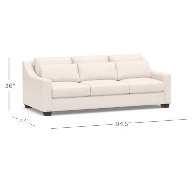 York Slope Arm Upholstered Deep Seat Side Sleeper Sofa with Bench Cushion, Down Blend Wrapped Cushions, Performance Heathered Basketweave Alabaster White - Image 3