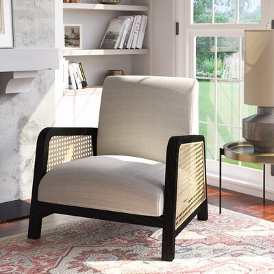 Oxford 30.5" W Polyester Armchair, Black - Image 1
