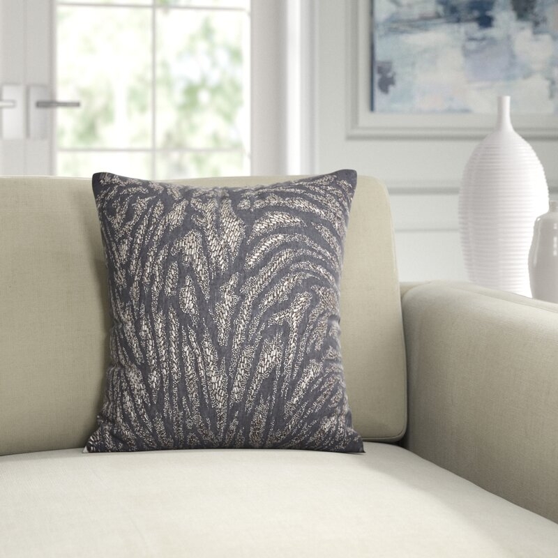 Donna Karan Moonscape Beaded Linen Abstract Throw Pillow - Image 0