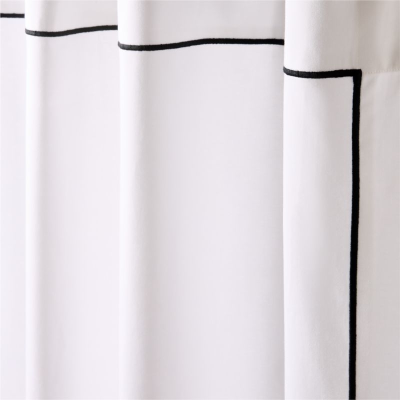 Marisal Organic Cotton White and Black Shower Curtain 72" - Image 2