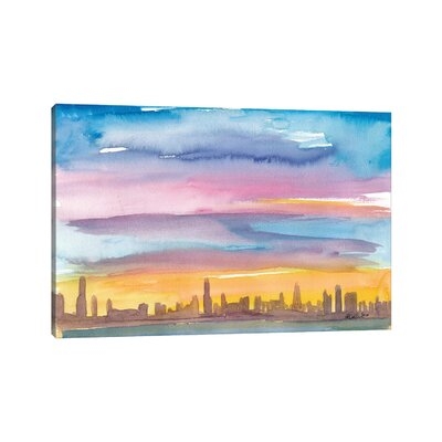 Chicago Illinois Skyline In Golden Sunset Mood - Image 0