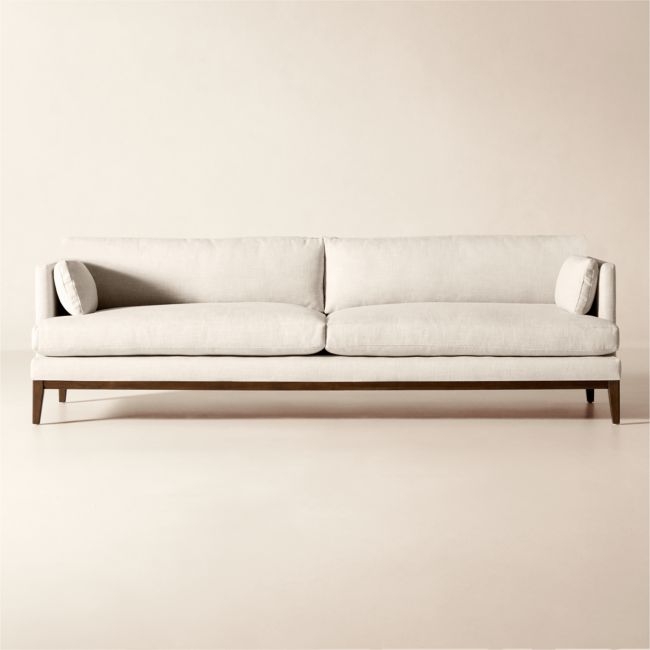 Mona 103" Off-White Performance Linen Sofa - Image 0